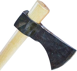 Camping Tomahawk - Hatchet with Hammer Poll - Hand Forged Steel Camp Axe - Wood Handle Throwing Hawk - 100% Gauranteed Free of Defects
