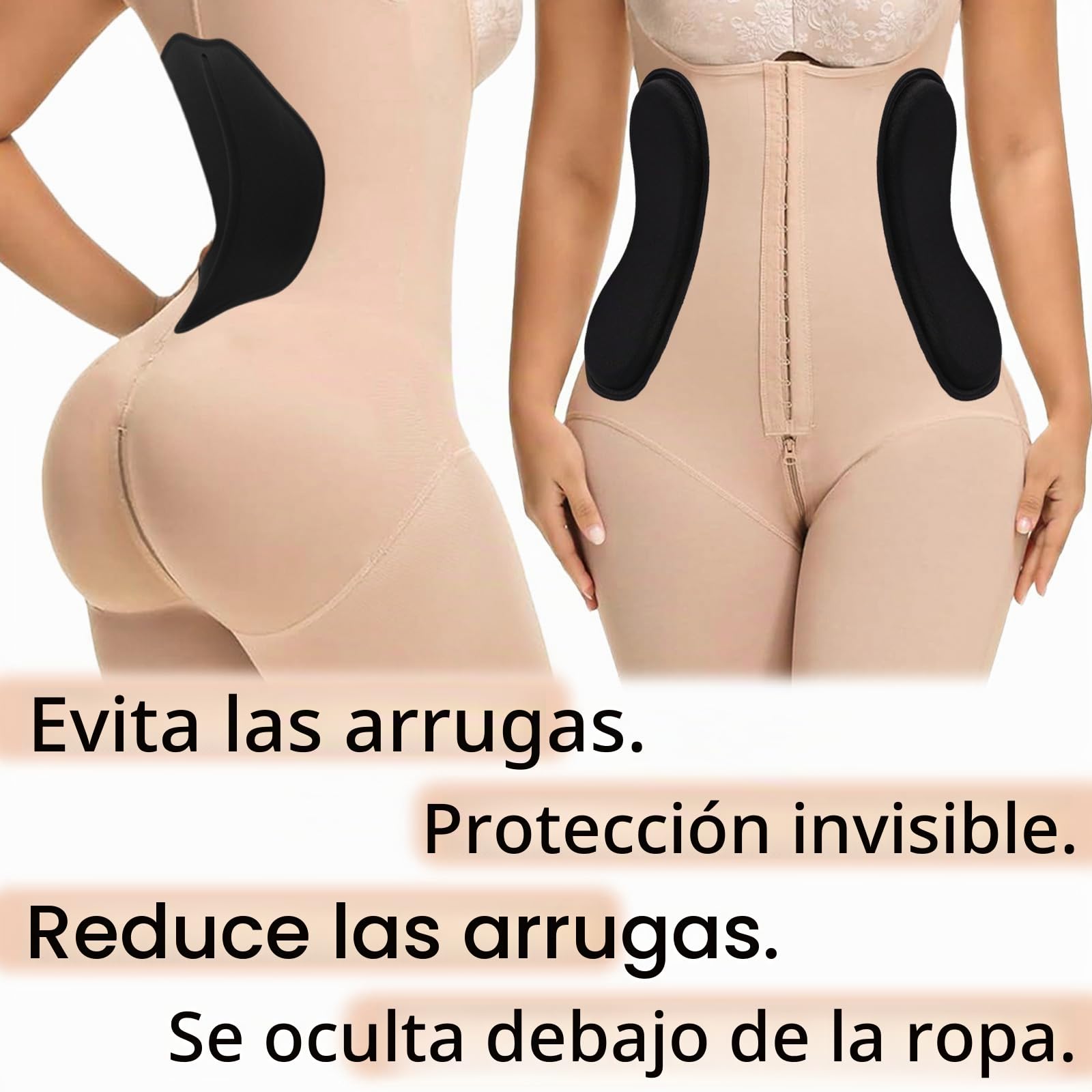 Lyreh 4uds Juego de Tabla Compresión Abdominal, Protectores Laterales Espuma Lipo con Tabla Compresión Abdominal Plana y Panel Lumbar Moldeador para Recuperación Posoperatoria(Negro)