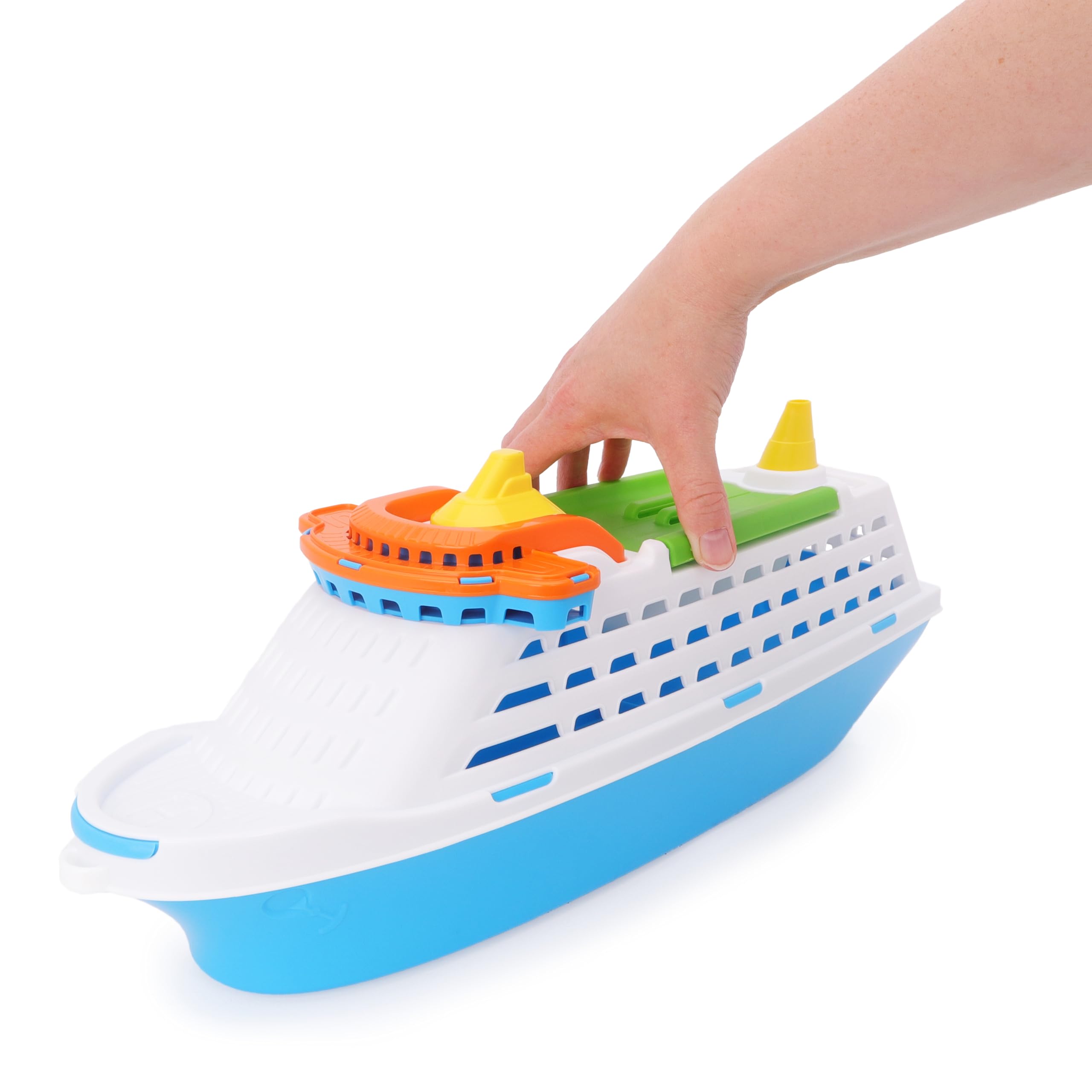 Toyland® 41cm (16") Nave da crociera colorata con porte e ruote mobili - Giocattolo acquatico galleggiante per bambini - Giochi da piscina e per il bagnetto - Dai 3 anni in su
