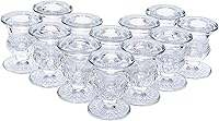 Hosley Set of 24 Elegant Glass Taper Candle Holders 2.5" - Wedding Favors, Party Decor, Reiki Meditation Gifts