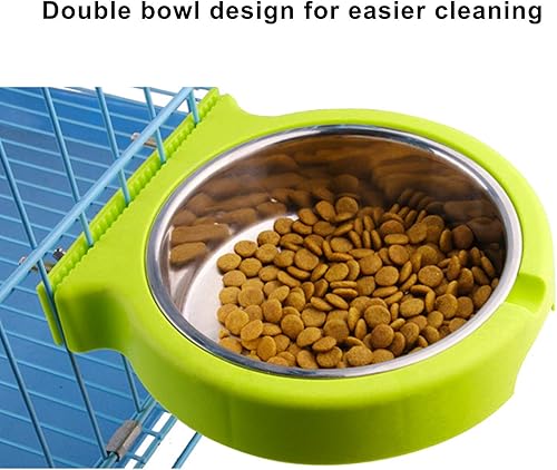 Miniatura 8 de Cuenco extraíble de acero inoxidable para perros, comedero de alimentos y agua, taza para gatos, cachorros, pájaros, mascotas (grande, rosa)