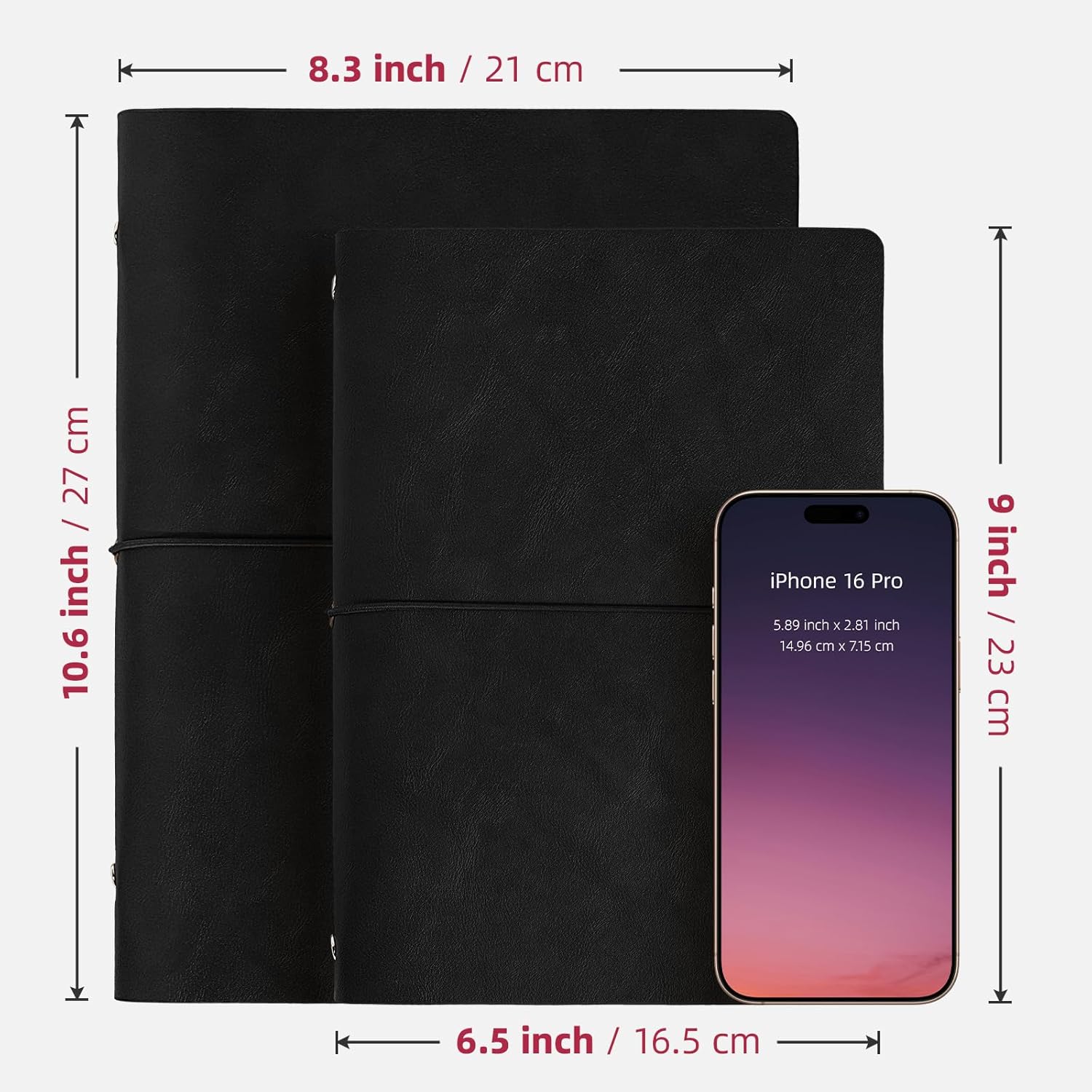 Vienrose Photo Album Scrapbook Kit, 3 Ring Faux Leather Cover DIY Memory Book Kraft Paper with 50 Sheets 100 Pages, Vintage Scrapbooking Supplies Set for Wedding, Anniversary, Valentine Gifts, Black