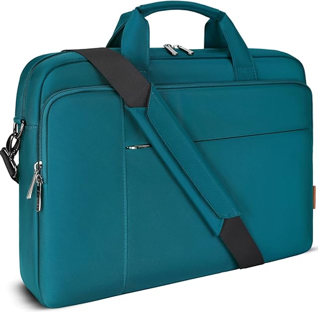 DOMISO 17.3 inch Laptop Bag Business Briefcase Water-resistant Notebook Messenger Shoulder Bag for 17.3" Macbook Pro 17/Dell Inspiron/MSI GS73VR Stealth Pro/Lenovo IdeaPad/HP Envy/ASUS ROG,Turquoise