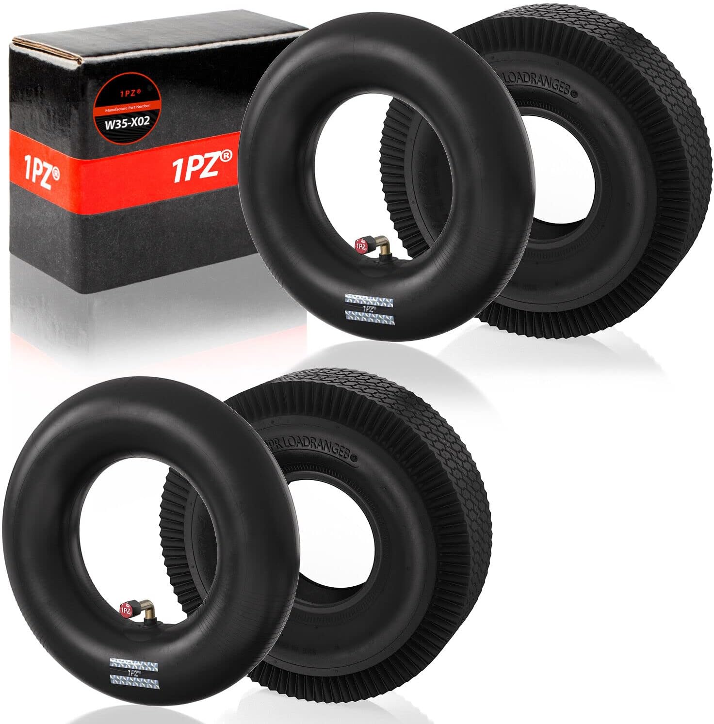 2 Pack of 4.10/3.50-4 Tire & Inner Tube Wheels Hand Trucks Lawn Mowers Trailers