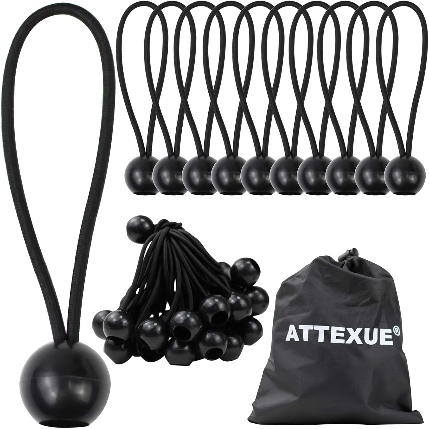 35pcs Bungee Cord with Balls 4'' Marquee Bungee Cords Tensioning Belts