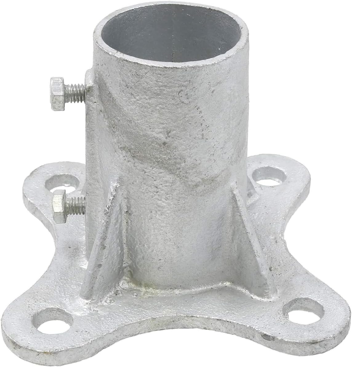 2" Floor Flange w/ 2 Set Screws (Chain Link Fencing or Steel Round Posts) - Malleable - Pack of One