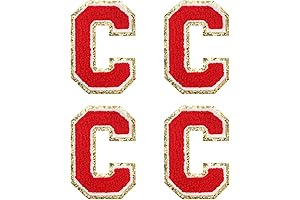 MECCANIXITY 4Pcs Sew-On Chenille Letter Patches