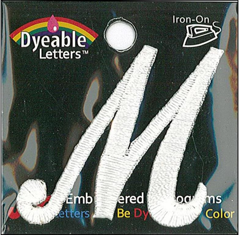 Joy Applique Letter Iron On Script Dye 1.5" Wht M