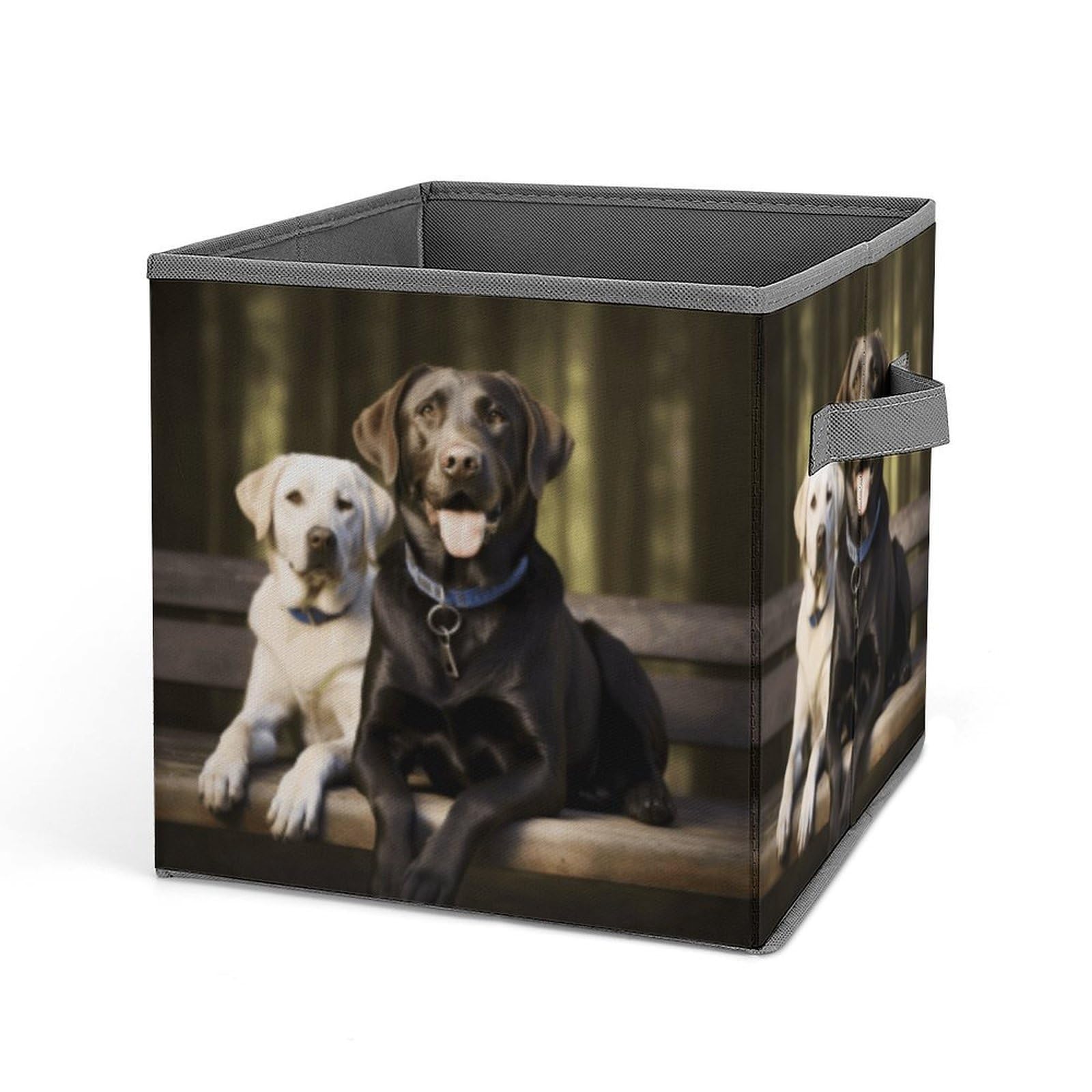 JTREHY Labrador Storage Bins Sturdy Large Capacity Folding Sorting Boxes Convenient Stable Storage Box Collapsible Fabric Storages Cubes Organizer with Handles