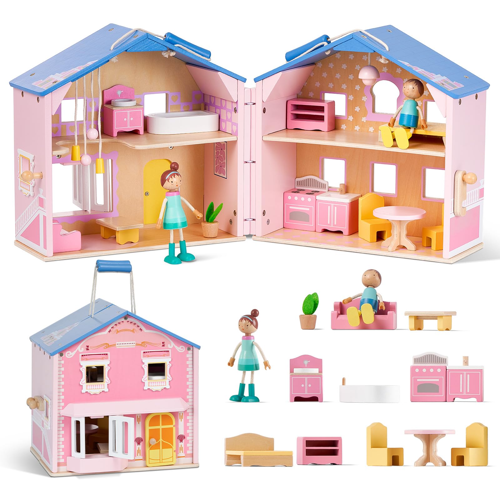 Roba 490063 Casa Delle Bambole E Scaffale Rosa - Foto 4