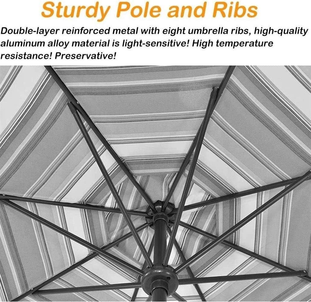 LSLYTQ Outdoor Garden Parasols 10Ft / Stripe Garden Beach Patio Umbrella Sun Shade Protection Upf 50+, Market Parasol For Balcony, Fishing, Backyard good