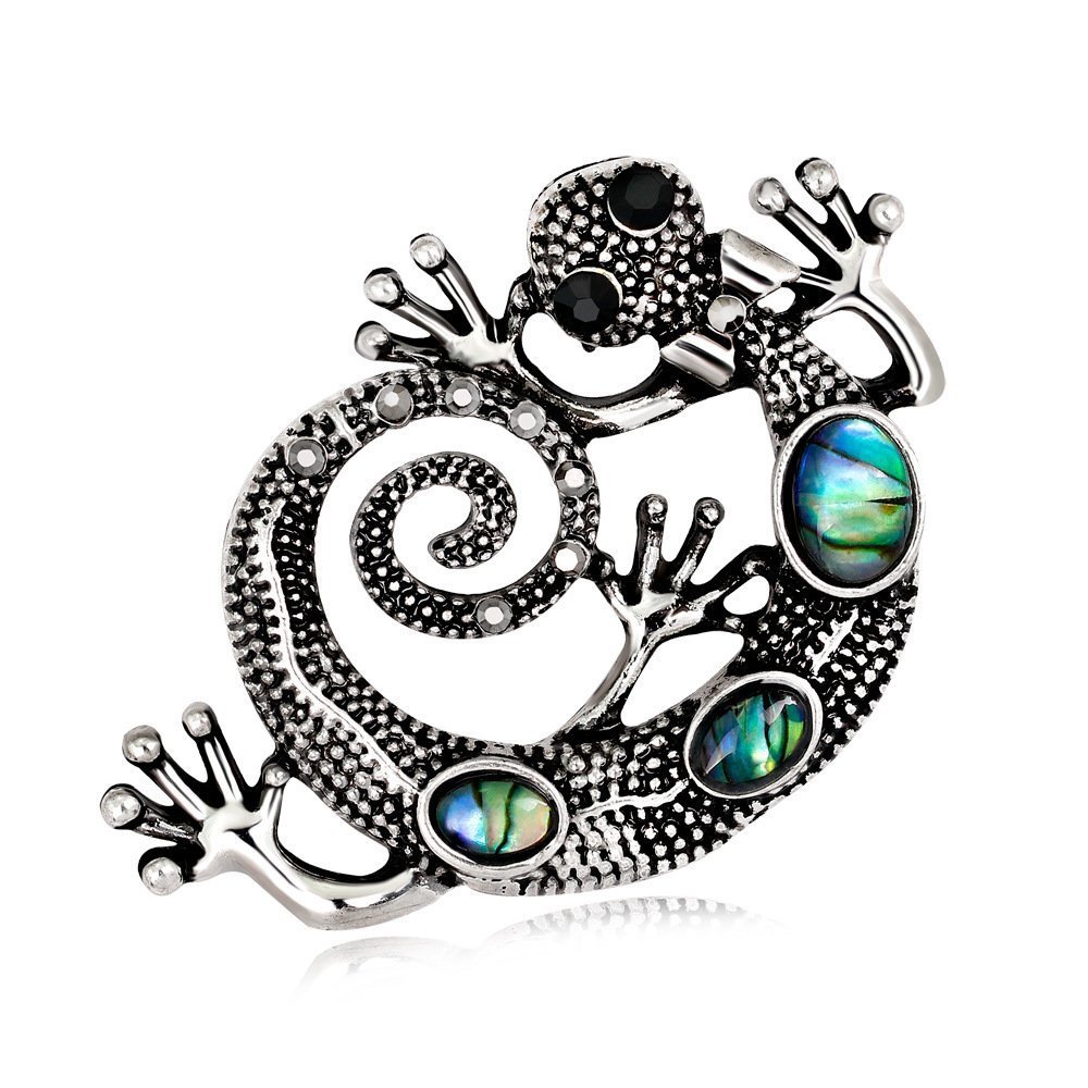 Broche lézard argent et nacre d'ormeau, le cadeau idéal et unique - 6