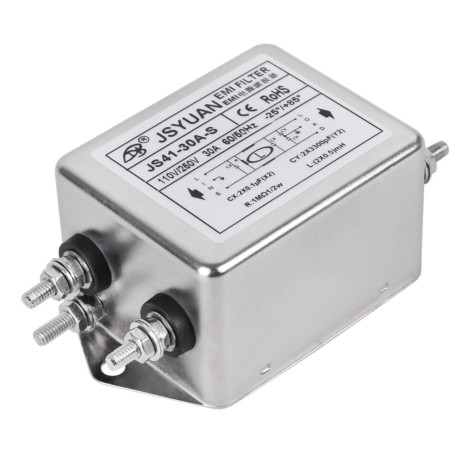 NxtopAC 110/250V 30A JS41-30A-S Noise Suppressor Power EMI Filter