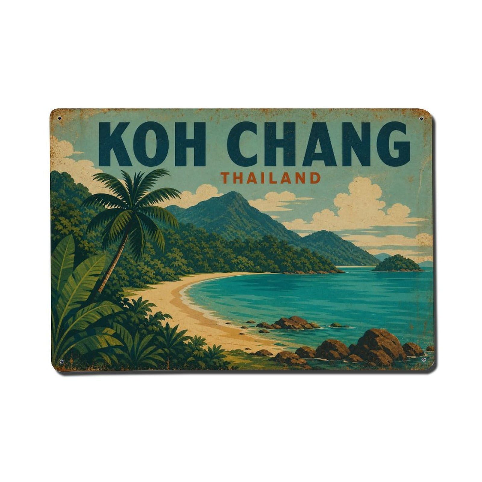 Metal Tin Sign Retro Travel Thailand Koh Chang