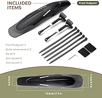 Vista 6 de ROCKBROS Guardabarros de bicicleta ajustables para bicicleta de 26"/27.5"/29" de bicicleta de montaña, protectores de barro universales delanteros