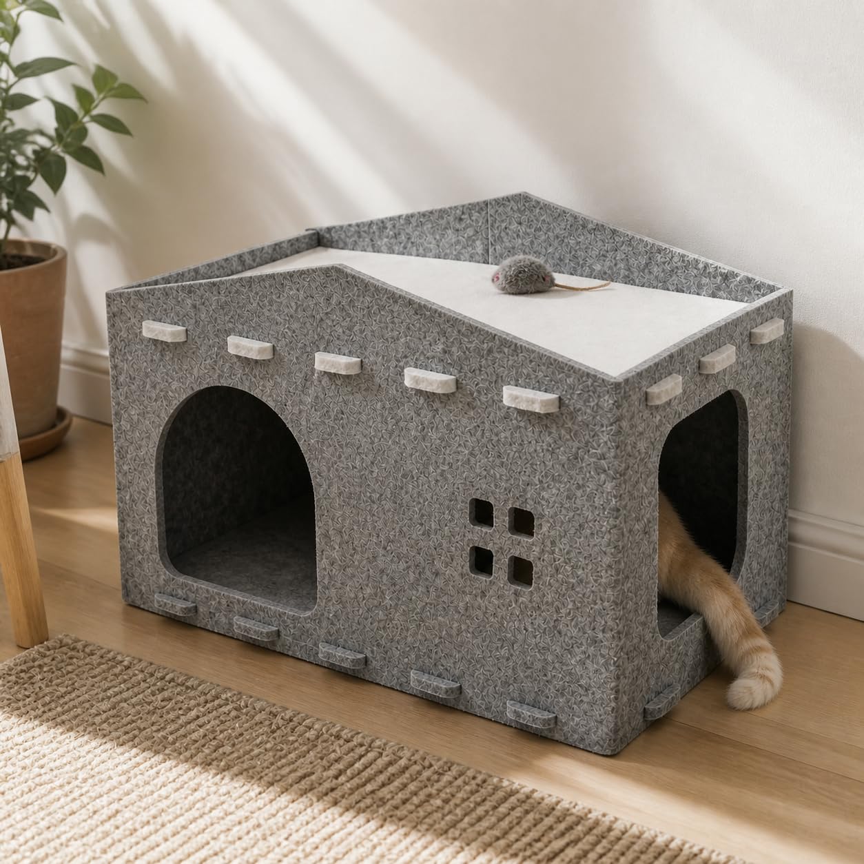 Maison pour Chat en Feutre, Tunnel | Conception modulaire, Meuble chat polyvalent, Pour le repos quotidien, Pour les passionnés