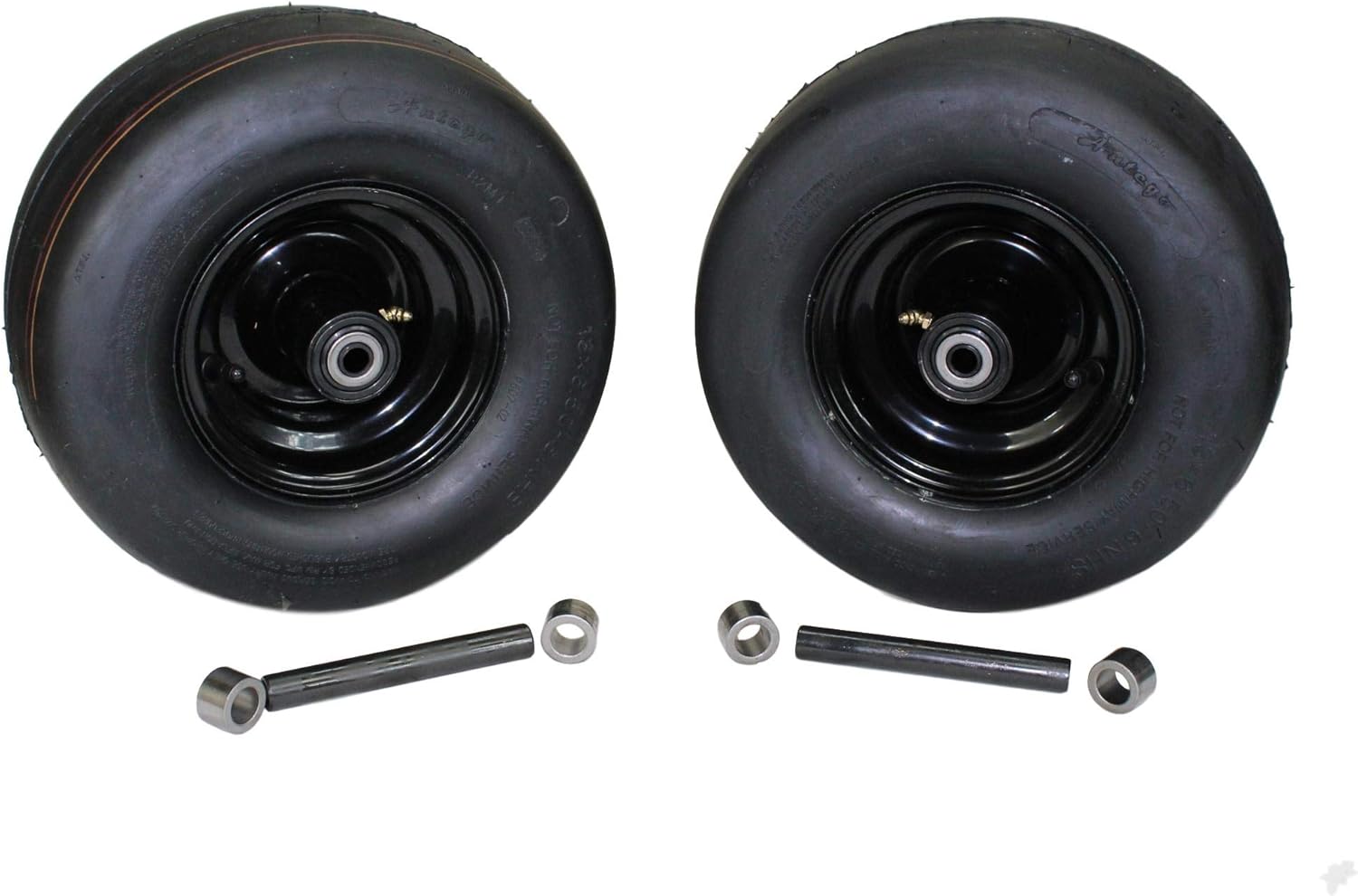 Antego Tire & Wheel - Set of Two Bad Boy 13x6.50-6 Pneumatic Black Assemblies | Glossy Finish | Replaces 022-3085-00 | Ideal for Lawn Mowers