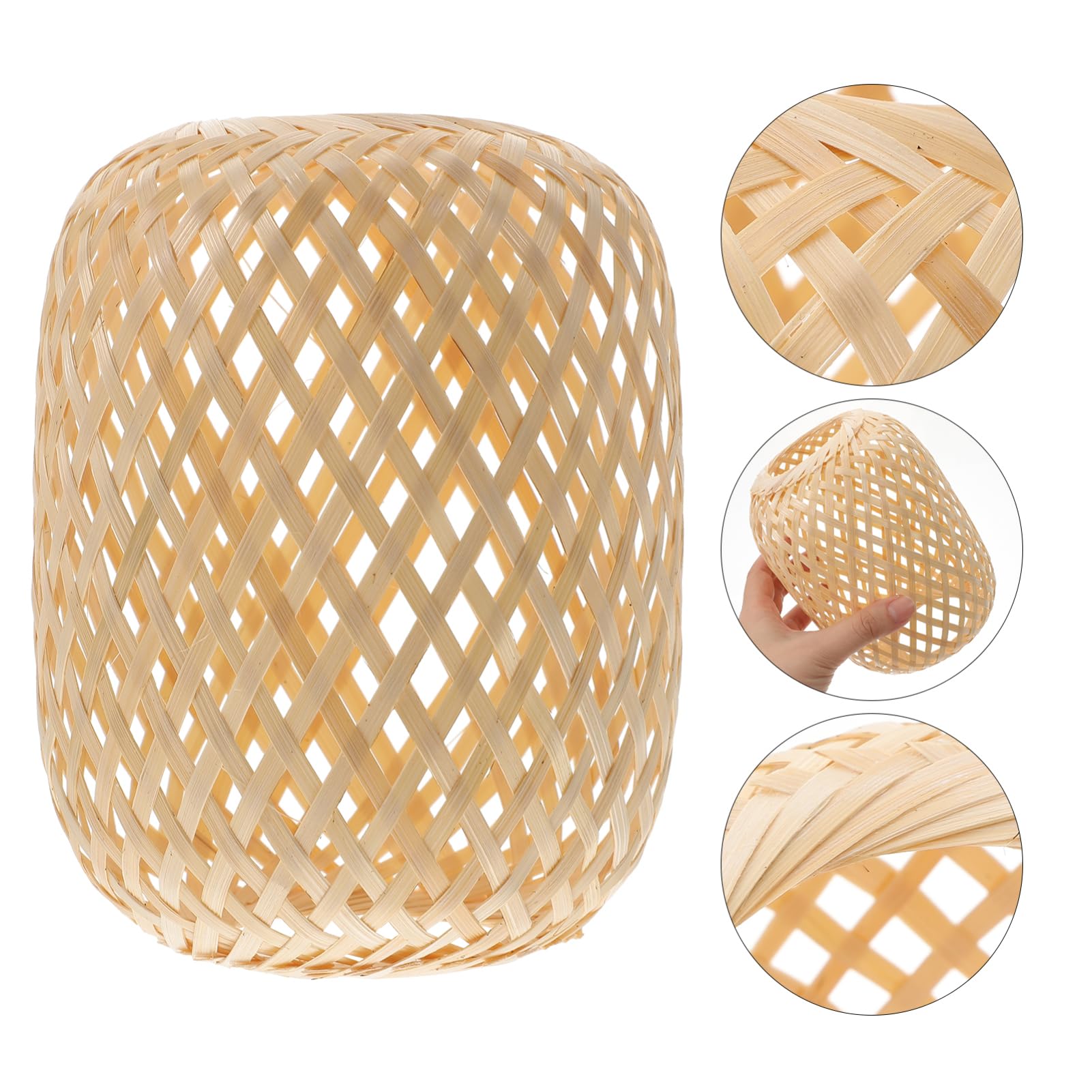 Housoutil Paralume In Bambù Intrecciato Paralume In Rattan Di Vimini Di Bambù 2 Pezzi Rustico Per Lampada A Sospensione Lampada Da Tavolo a Da a Da Parete Piccola