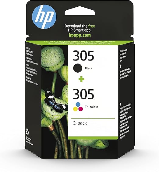 HP 305 (6ZD17AE) Multipack Original Druckerpatrone, Schwarz und