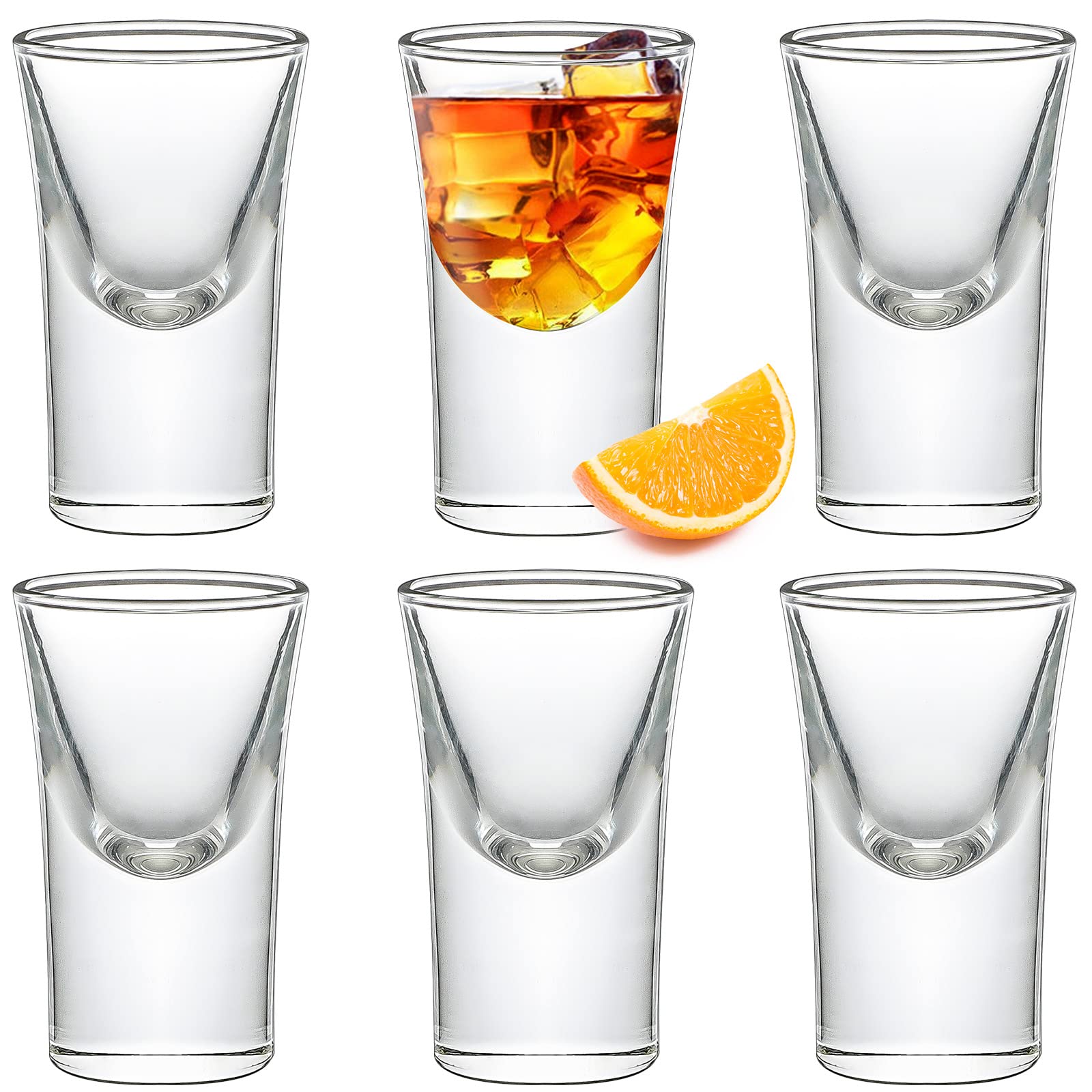 SuproBarware Shot Glasses Set of 6-0.5oz/15ml Clear Shot Glass with Heavy Base, Glass Shot Glasses Bulk for Cocktail, Vodka, Espressos, Liqueurs, Tequila and Desserts