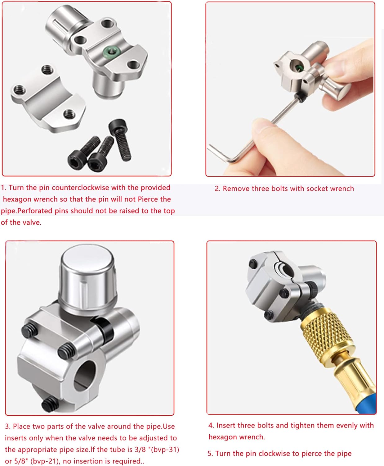 GDFYMI Piercing Valve Kit, Refrigerant Retrofit Valve with Cap, Fit 7/16 Inch Low Side Port BPV-31 Bullet Piercing Tap Valve, A/C Retrofit Valve, for HVAC System R12 R134A, Replace AP4502525, BPV31D : Automotive