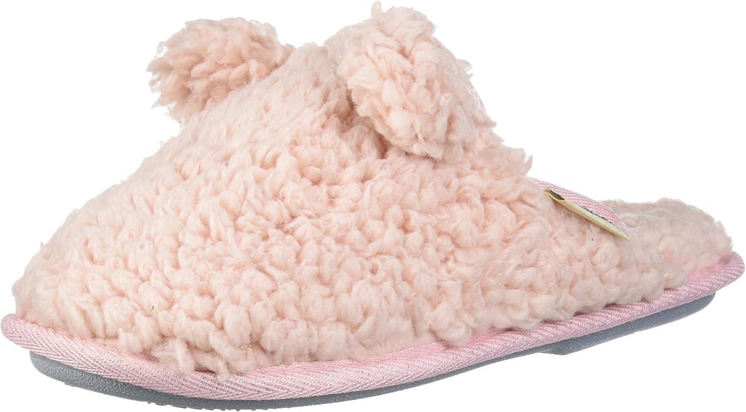 Dearfoams Unisex-Child Kids Toddlers faux sherpa Scuff with Ears Slipper