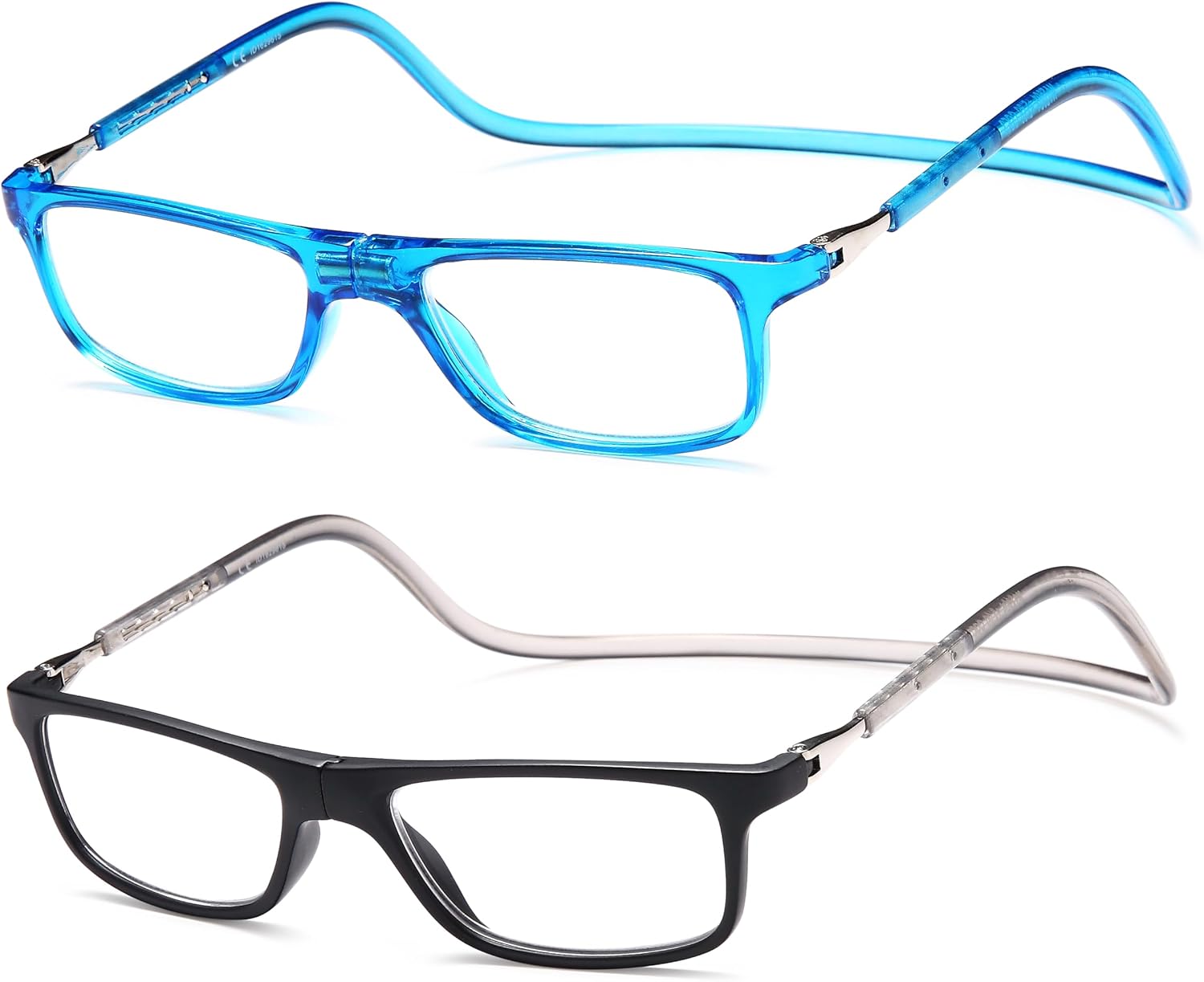 NEW VISION Reading Glasses with Magnetic Closure Pack of 2 Reading Glasses Comfortable Magnetic Closure Front Reading Glasses NV2904 Reading Aid for Men and Women Nb 1.5 x