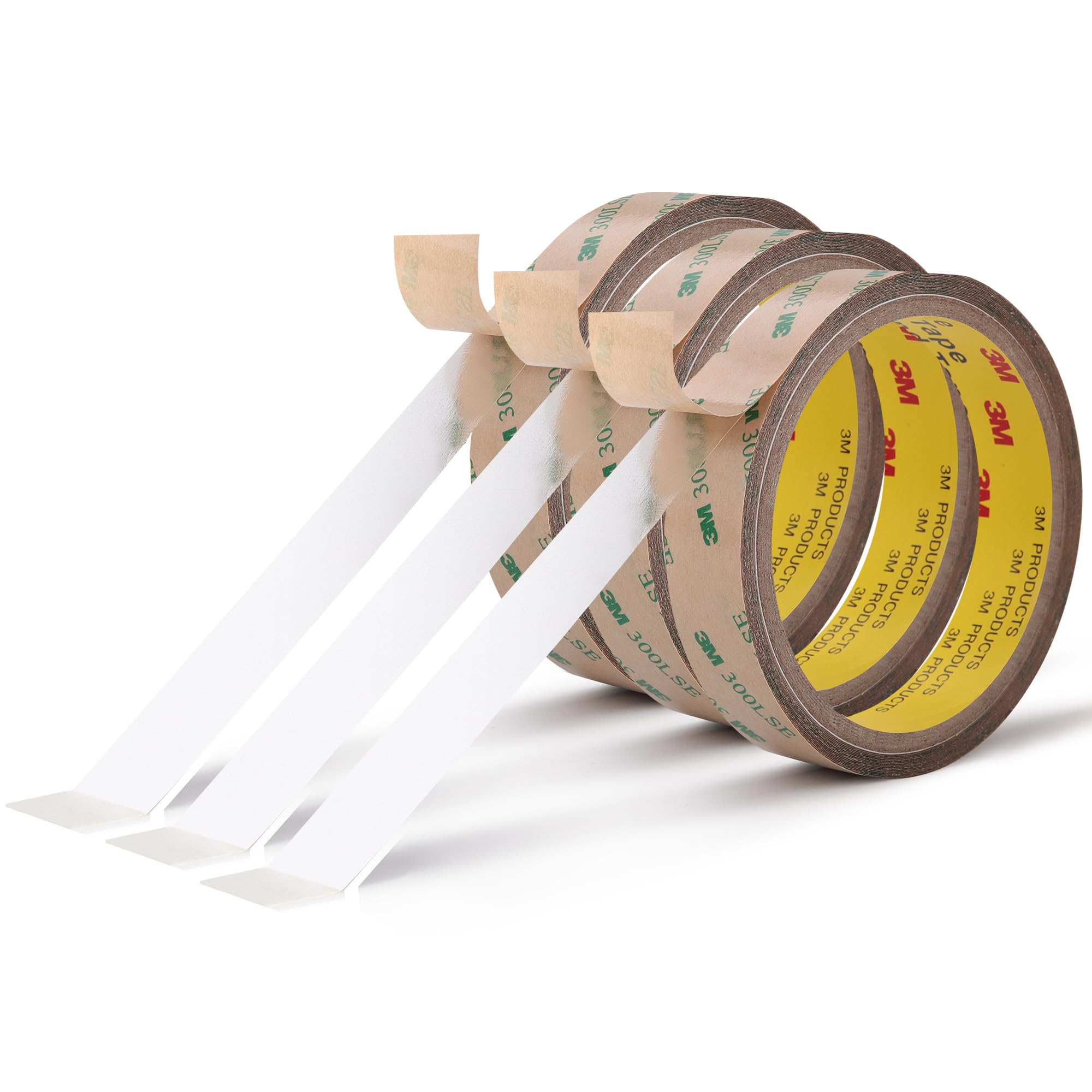 Double Sided Tape 9495LE 3/4" x 18Ft Made of 3M Pack of 3 Heavy Duty Clear Adhesive Tape for Electronics Bonding Attachment Laptop Phone Repairs Arts