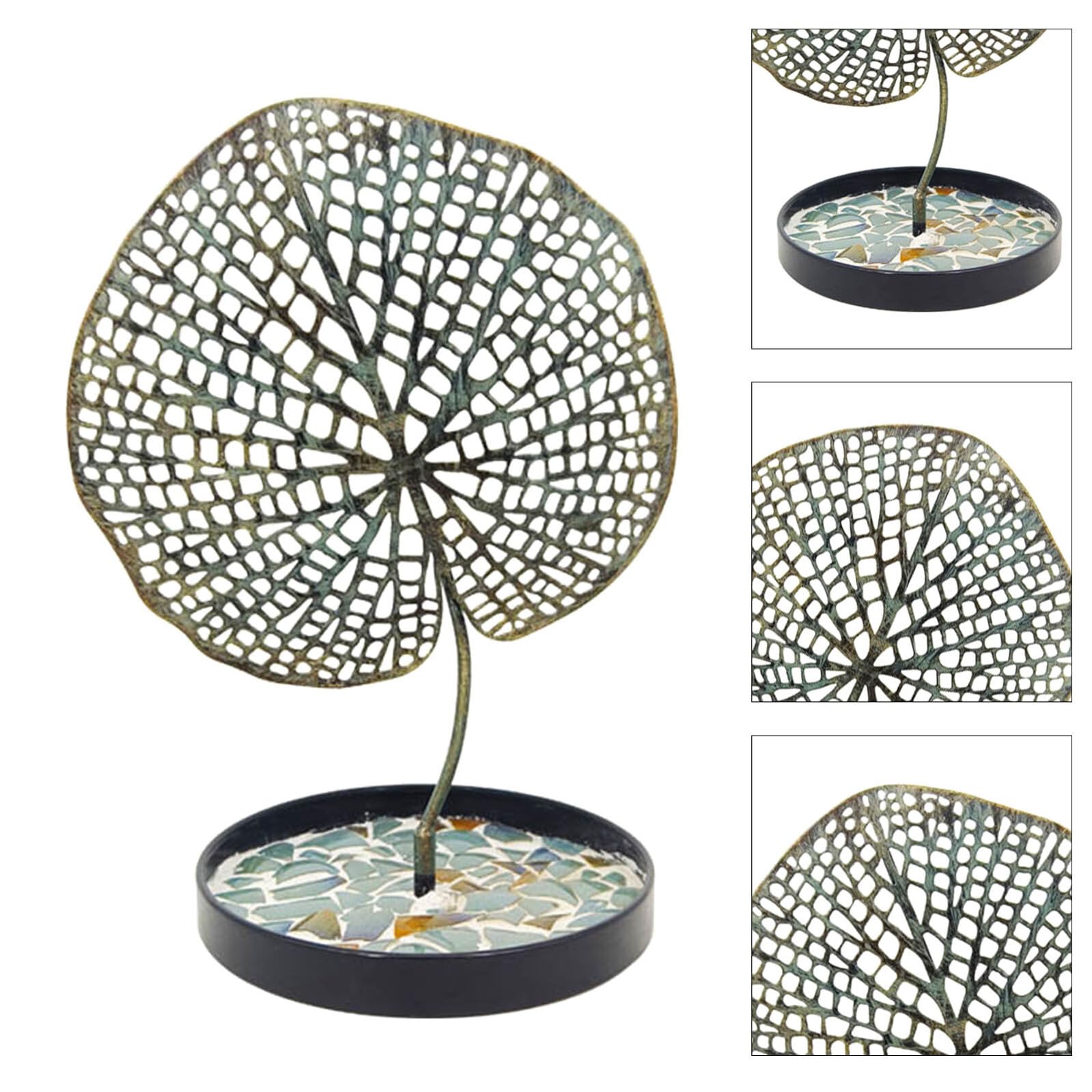 HANABASS Espositore per Orecchini in Metallo a Foglia, Ferro | Organizzatore Gioielli Moderno, Struttura Elegante per Shop e Fotografia, Supporta Vari Modelli