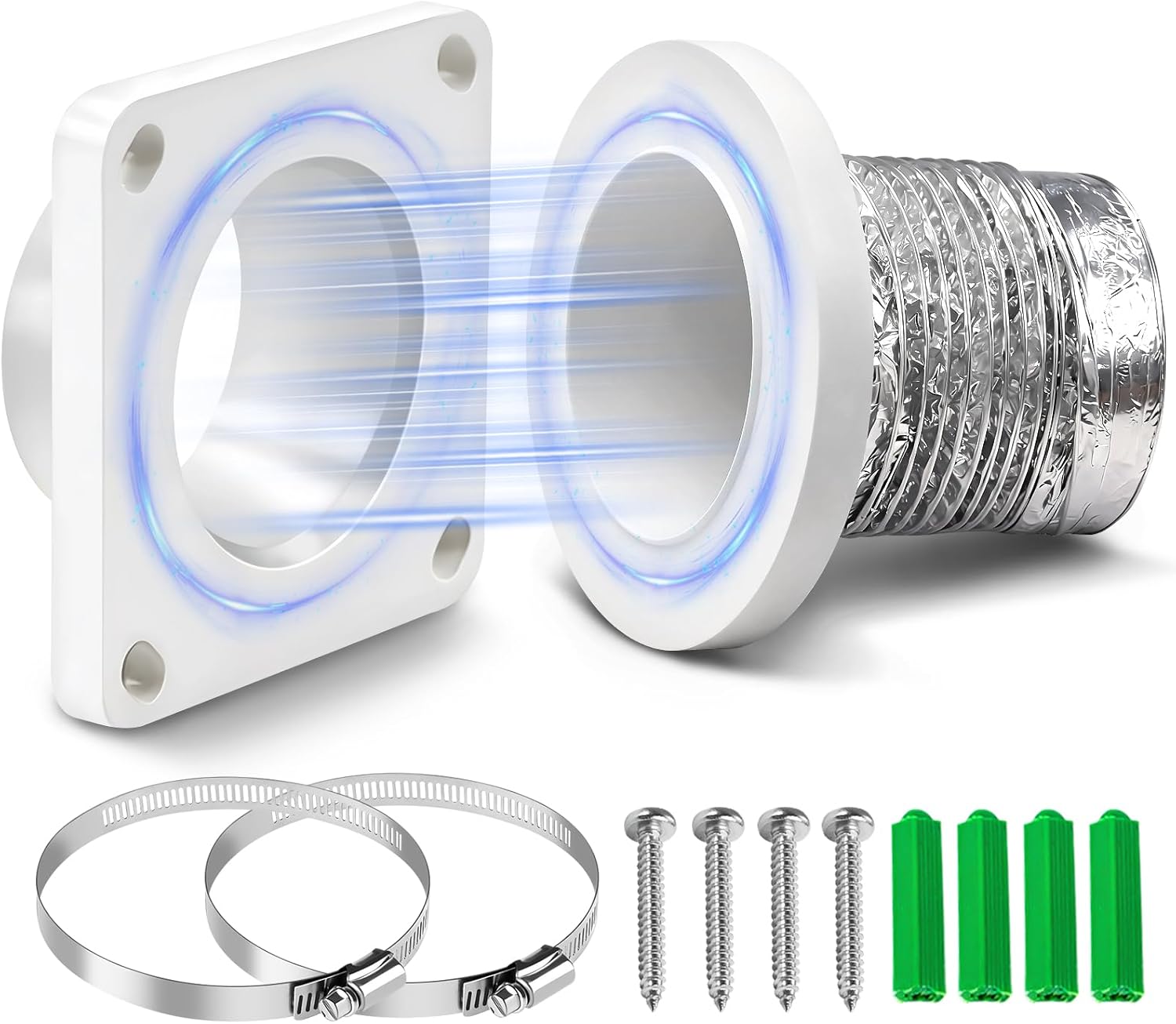 Magnetic Dryer Vent Coupling-Quick Connection and Disconnection Strong Magnet Self-Alignment Design Quick-Installation Dryer Magnetic Vent Connector Airtight Seal Dryer Vent Connector Kit
