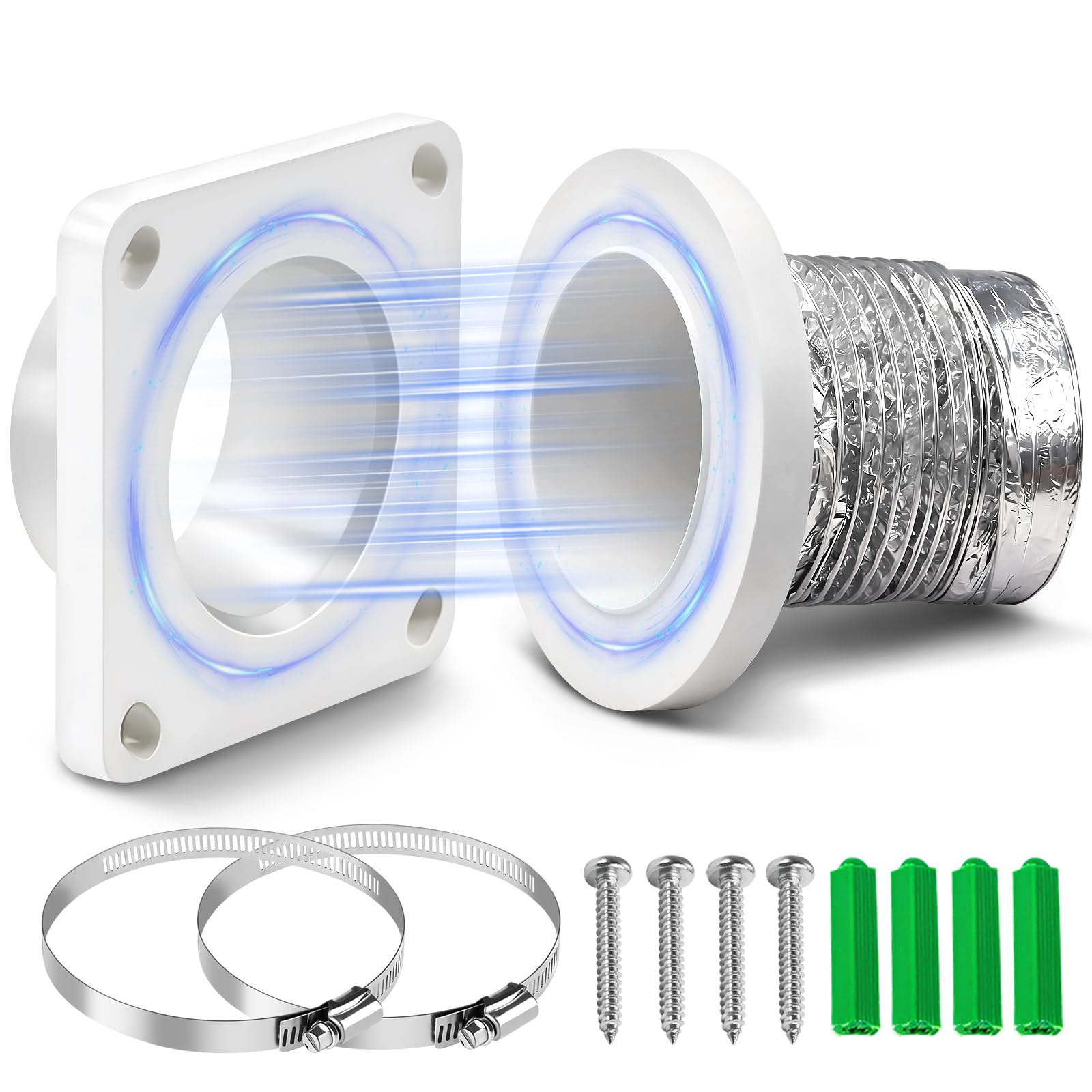 Magnetic Dryer Vent Coupling-Quick Connection and Disconnection Strong Magnet Self-Alignment Design Quick-Installation Dryer Magnetic Vent Connector Airtight Seal Dryer Vent Connector Kit