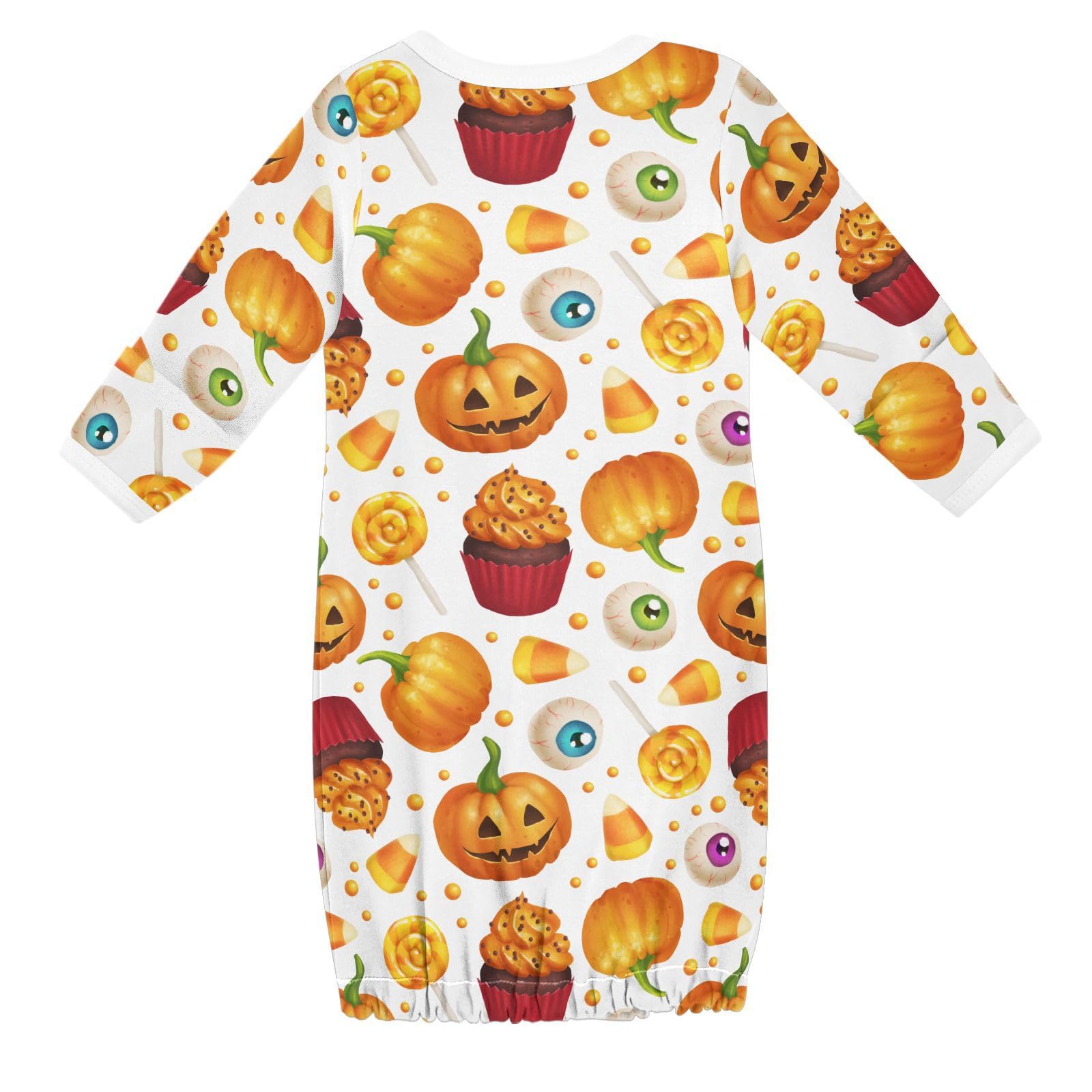 WIFIU Halloween Sweets Candy Cake Baby Girls Boys Sleeper Gown Cotton Nightgown Long Sleeve, Baby Nightdress Sleeping Clothes for Newborn 3-6 Months Multicolor
