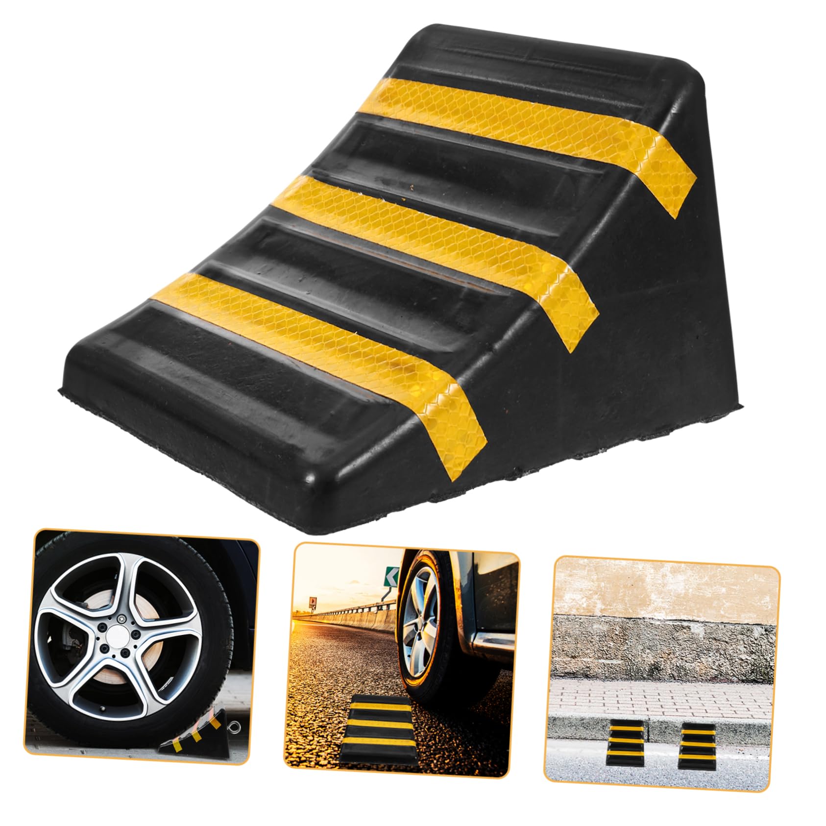 Alipis 2 Pièces Roue Caoutchouc Antidérapante pour Stabilisateur de Bloc de Rampe pour Remorque Design Pente pour Sécurité Optimale Extérieur