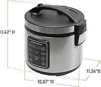 Vista 6 de West Bend Rice & Grain Multi Cooker Programmable with 9 Preset Functions, Features Delay Start and Keep Warm Functions and Steam Basket, 20 Cups