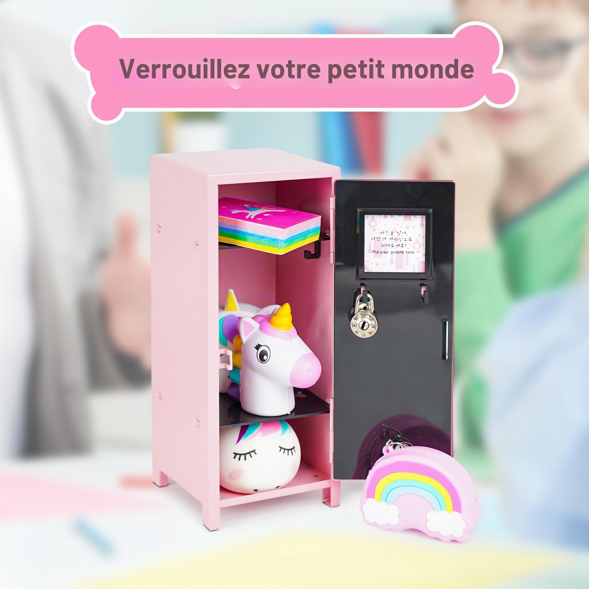 YOBRO Coffret de Sûreté Miniature avec Serrure et Aimants - Boîte de Rangement Métallique Rose