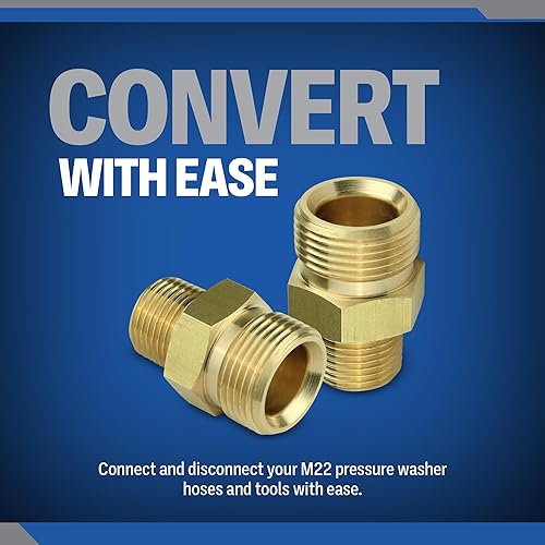 Miniatura 6 de ESSENTIAL WASHER Adaptador macho NPT de 38 pulgadas a M22 de 0.551 in macho  Acoplamiento de lavadora eléctrica  Adaptador de lavadora a presión