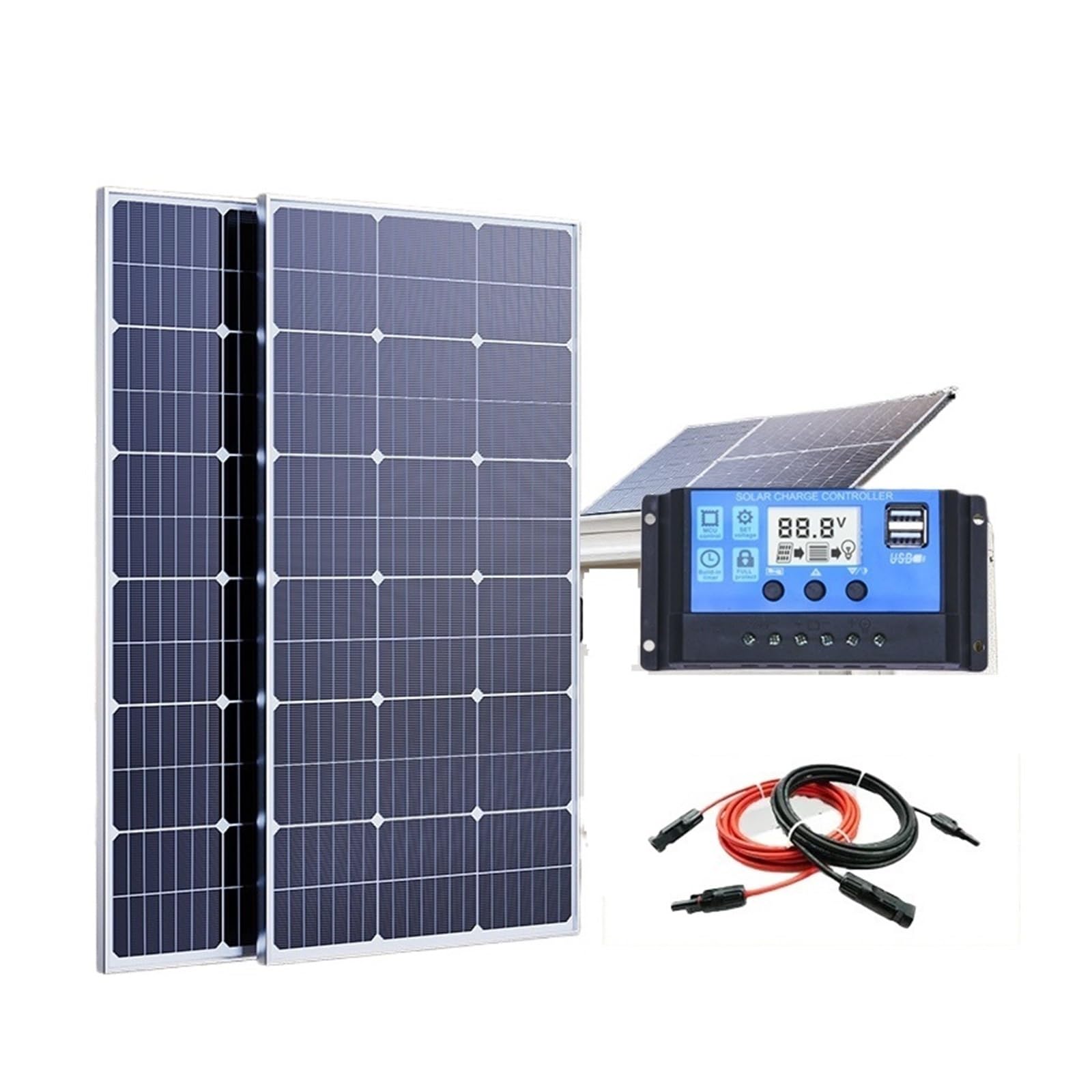 Pannello Solare, For Alimentatore Da Campeggio Domestico All'aperto | Pannello ad alta efficienza abbinato ad apparecchiature di alimentazione portatili da 3000 W e 6000 W(2000W)