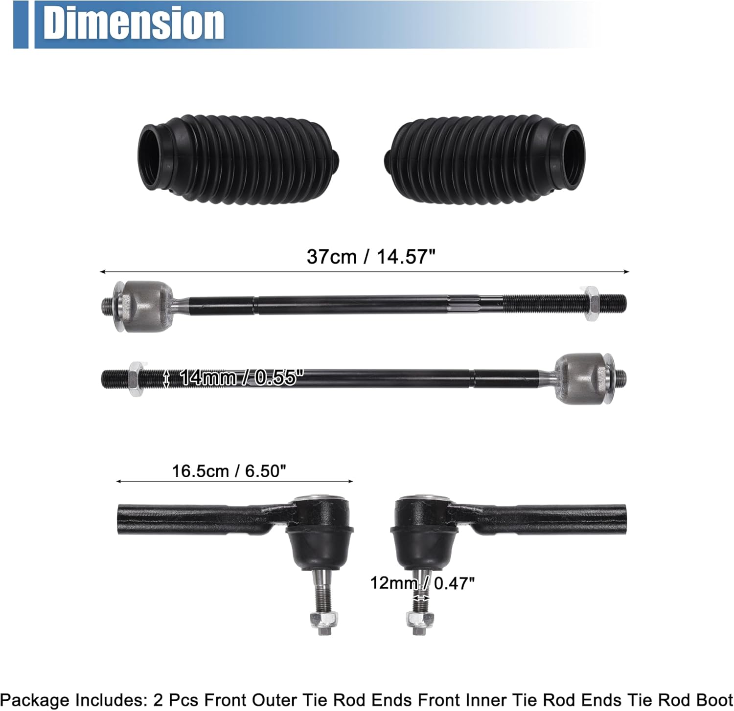 X AUTOHAUX 6pcs Front Inner Outer Tie Rod Ends Kit Suspension Steering Tie Rod End for Chrysler Town & Country for Dodge Grand Caravan for Volkswagen Routan Drag Link No.ES800403/ES80646
