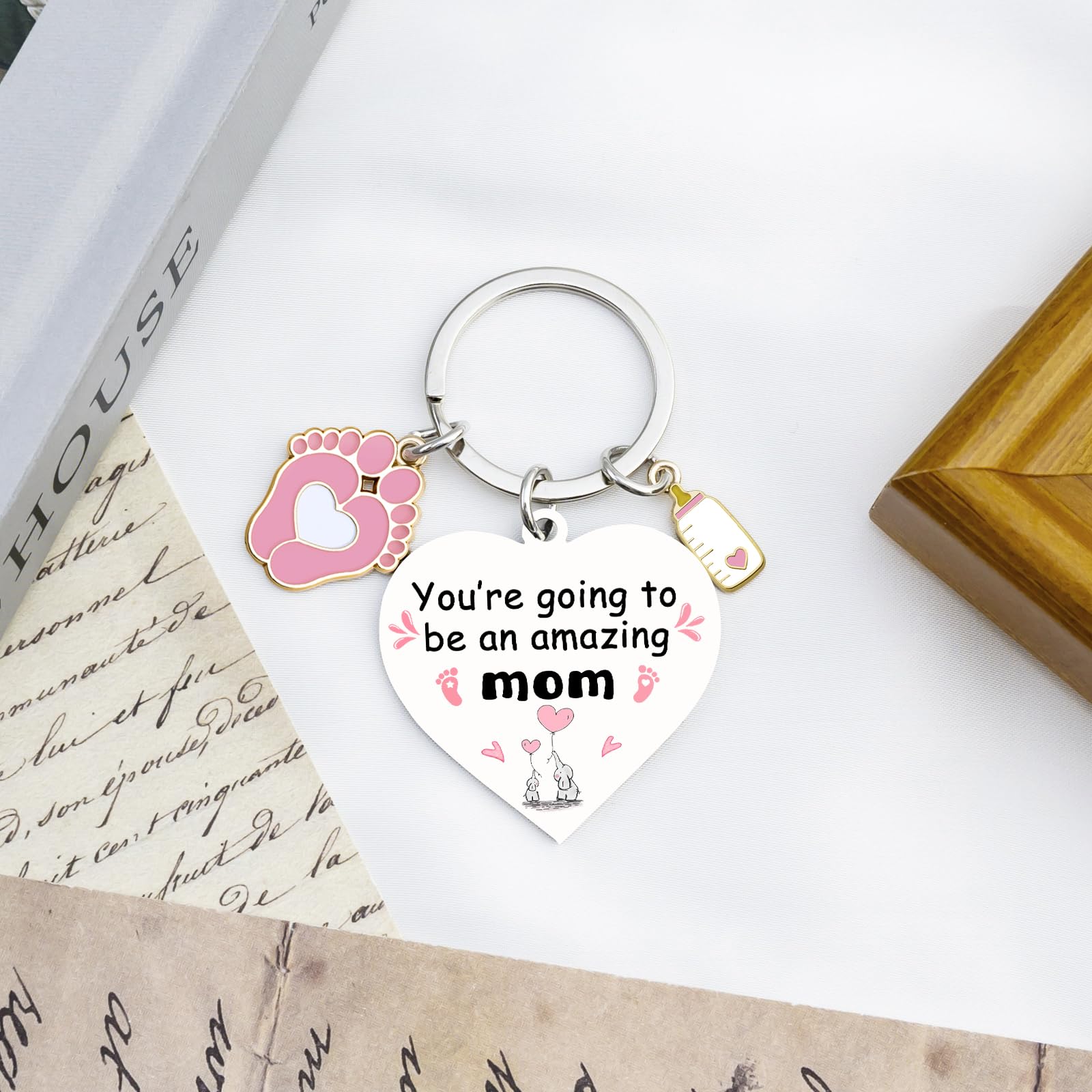 First Mothers Day Keychain Gift For New Mom Pregnancy Gifts For Expecting Mom Pregnant Women First Mama Pregnant Friends Pregnancy Postpartum Gift New Mom Gifts Mothers Day Gift For Wife Key Ring