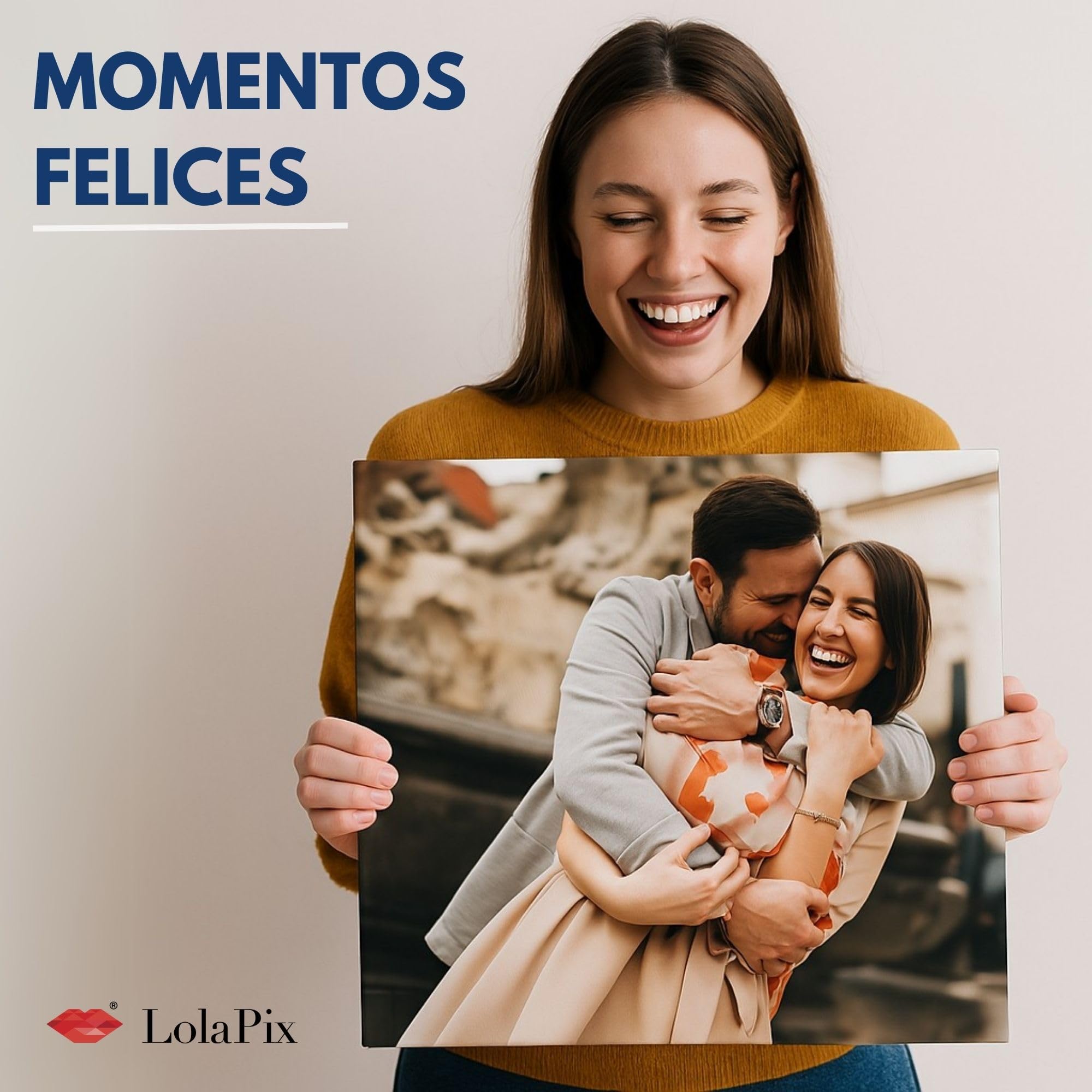 LolaPix Personalisiertes Bild. Personalisierte Leinwand mit Foto. Fotoleinwand. Fotoleinwand. Personalisierte Geschenke. Verschiedene Größen. Satz von 3 Leinwänden. Größe 30x30cm