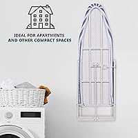 Vista 3 de Ivation Tabla de planchar montada en la pared Estación de planchado plegable de 36.2 x 12.2 pulgadas para el hogar, apartamento y espacios pequeños