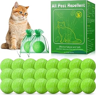 24 Pack Cat Repellent Outdoor, Natural Peppermint Oil Cat Deterrent for Outdoor Indoor, Keep Cats Scratch Away from Furniture, Repel Stray Dog Feral Cats Deer Animal Off Yard Garden Lawn Plants