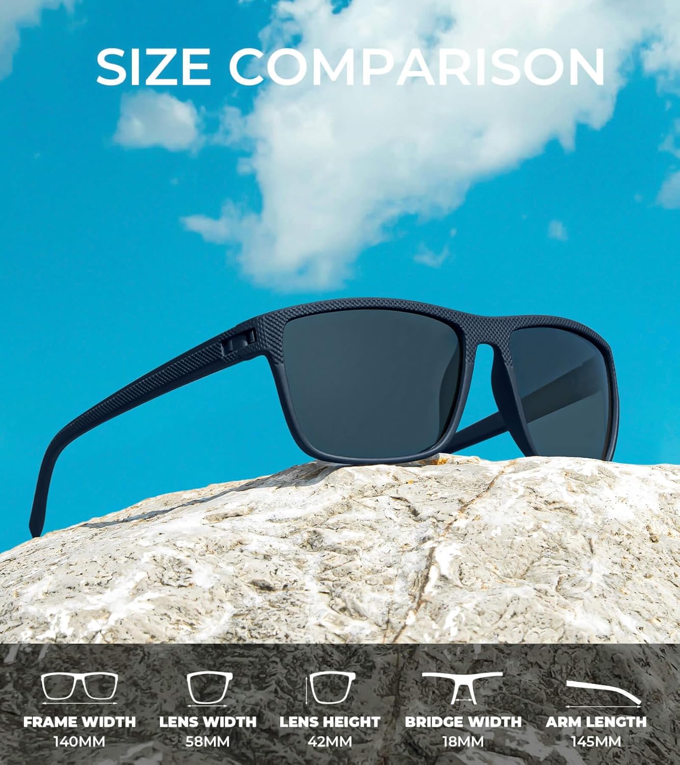 KALIYADI Polarized Sunglasses for Men, Lightweight Sun Glasses with UV Protection for Driving Fishing Golf thumbnail