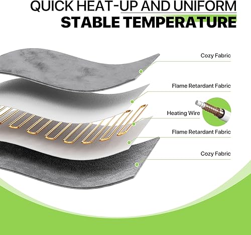 Miniatura 6 de Magshion Manta térmica pequeña y suave para oficina, lavable, manta eléctrica con temporizador, gris oscuro, 45 x 60 pulgadas