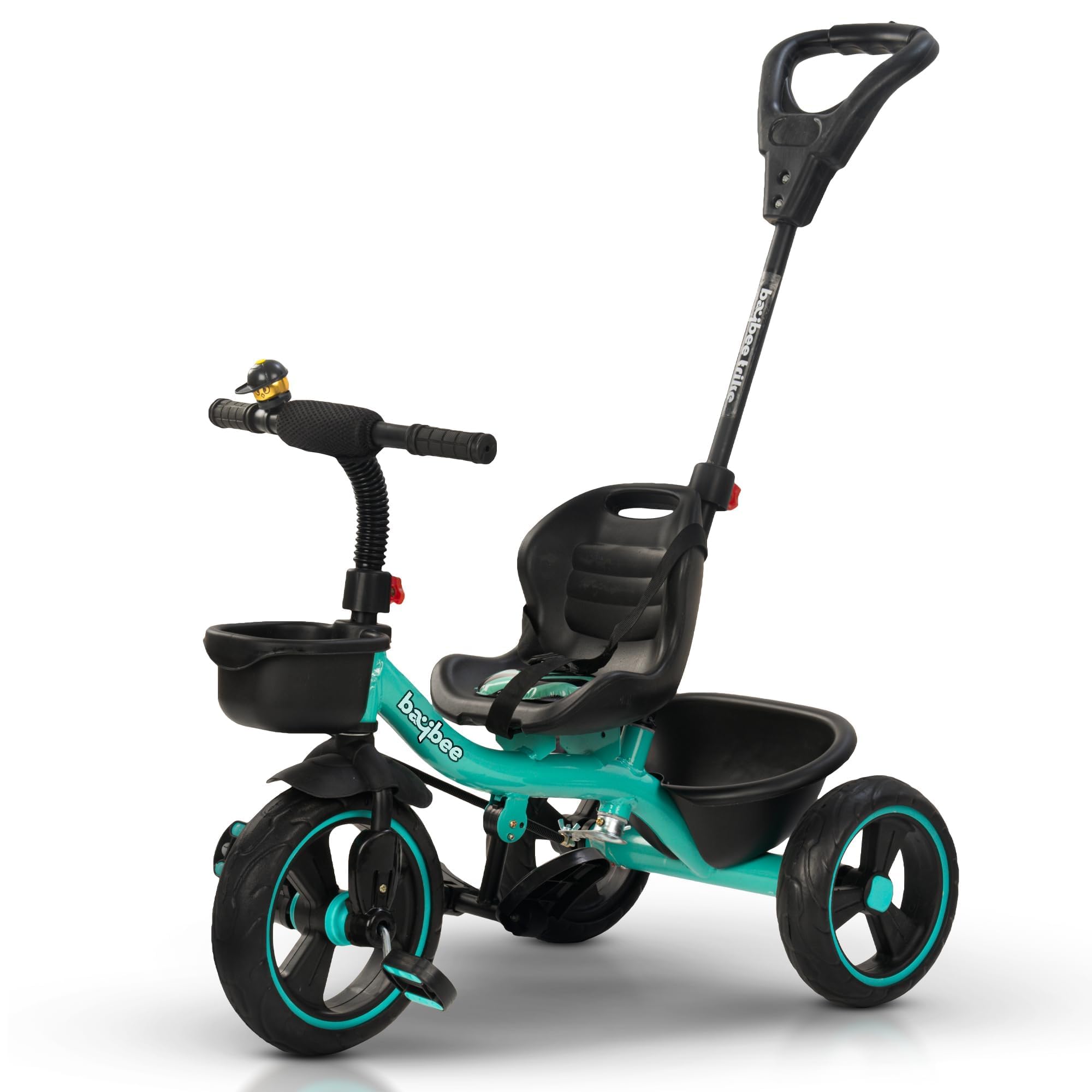 Baybee Terra Pro Baby Tricycle for Kids | Smart Baby Trike Cycle with Adjustable Parental Handle, Front & Back Storage & Foot Rest, Children Bicycle for Kid, Kids Cycle for 2-5 Years Boy Girl (Green)
