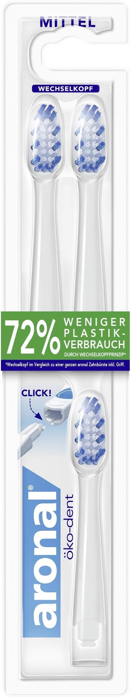 Aronal öko-dent Replacement Toothbrush Heads Double Pack (2 x 3 Pieces)