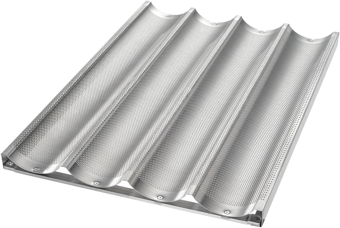 Chicago Metallic Uni-Lock Perf. Aluminum 4-Mold Baguette Pan