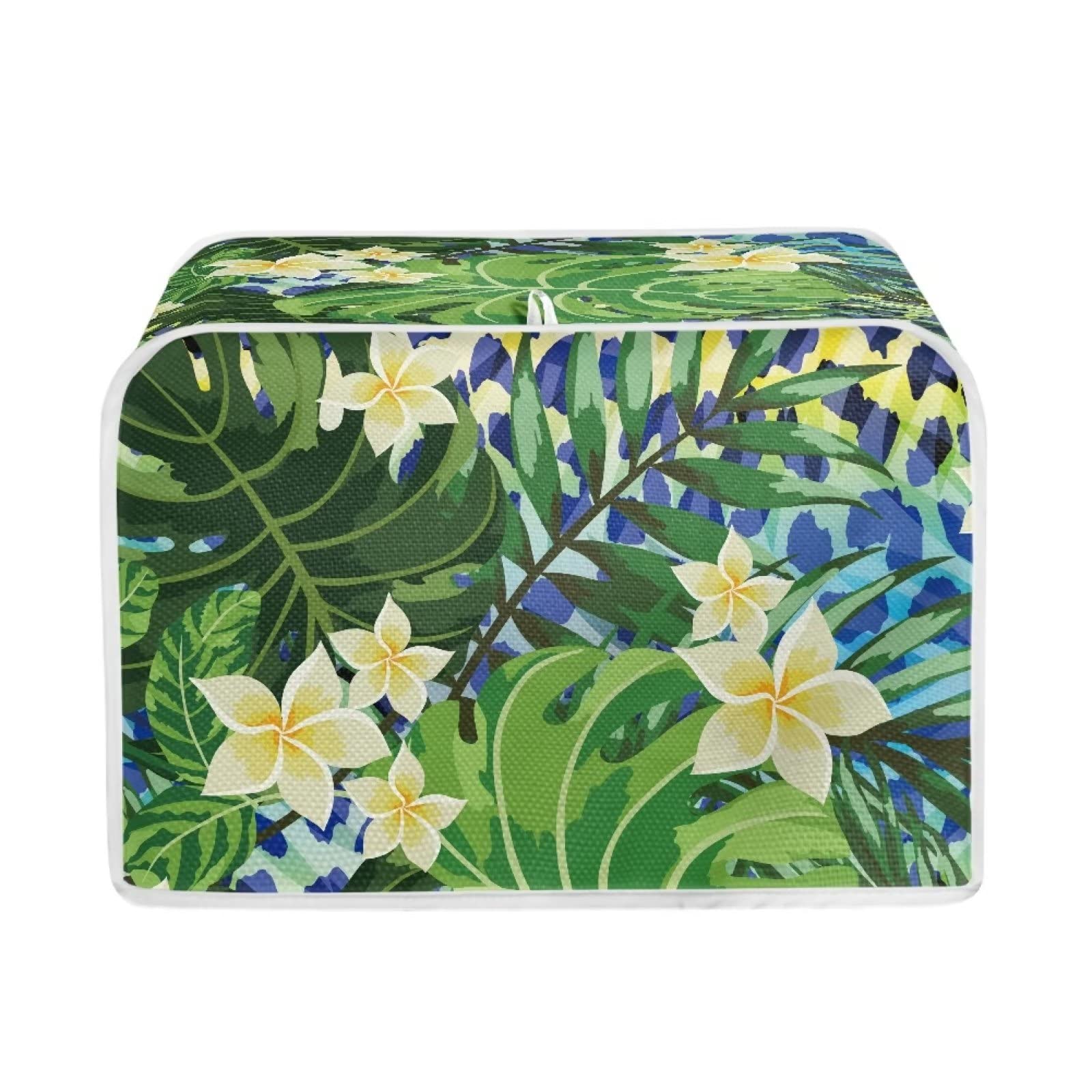 ZDCUSTOM Great Toaster Cover 4 Slice for Kitchen,Flowers and Leaves Print Toaster Dust Cover, Washable & Waterproof for Kitchen Universal Size Microwave Oven Dustproof Cover,Gift for Women
