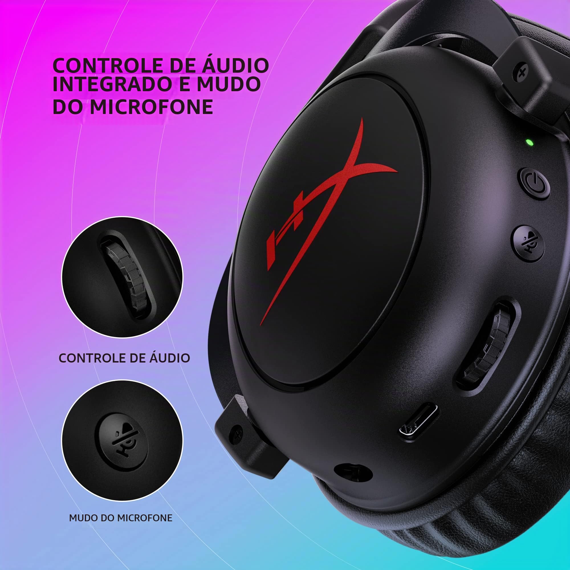 Headset Gamer HyperX Cloud II Core Wireless - Para jogos em PC