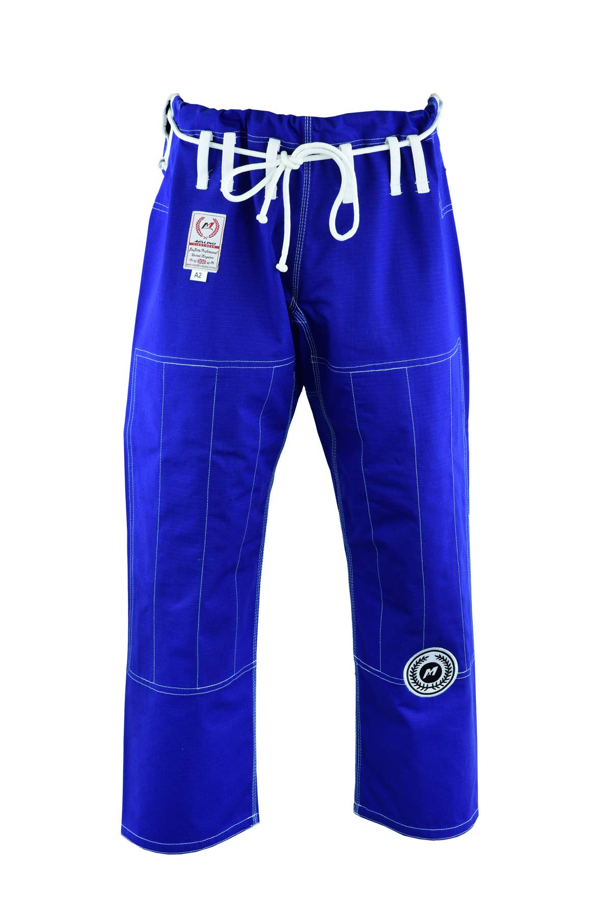 Malino Traje de Jiu Jitsu Gi brasileño parche tejido perla 450Gsm Azul Tamaño A2